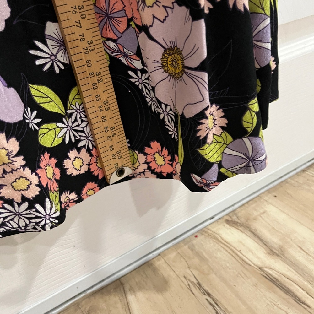 AFRM Los Angeles Floral Print Midi Dress Women's Puff Sleeve‎ Cutout Back Size M - Picture 10 of 10